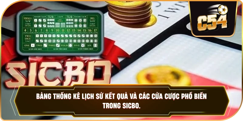Bảng thống kê lịch sử kết quả và các cửa cược phổ biến trong Sicbo