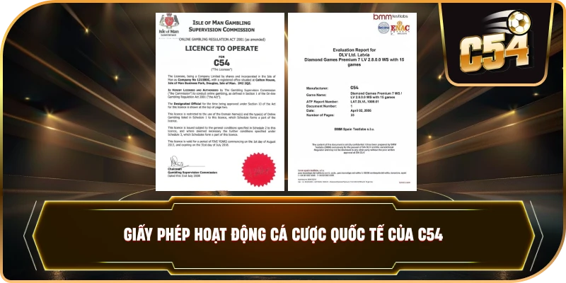 Giấy phép hoạt động cá cược quốc tế của C54. .