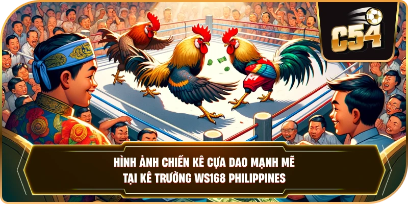 Hình ảnh chiến kê cựa dao mạnh mẽ tại kê trường WS168 Philippines